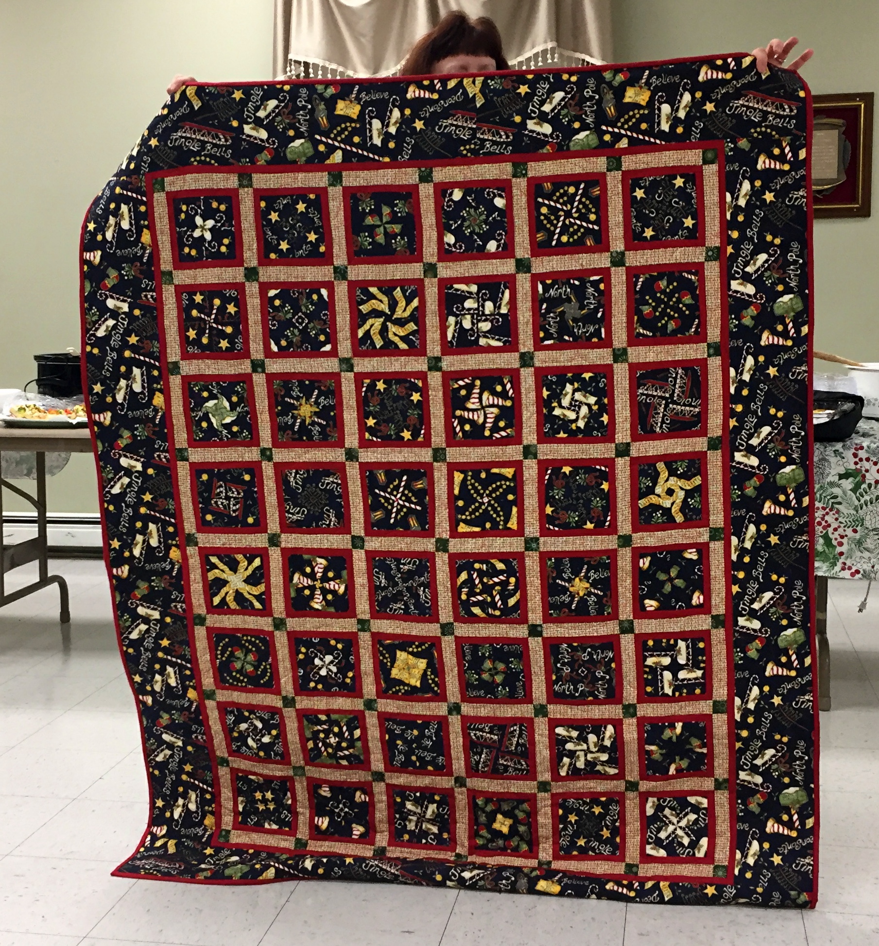 Christa's Four Patch Posey Christmas Quilt